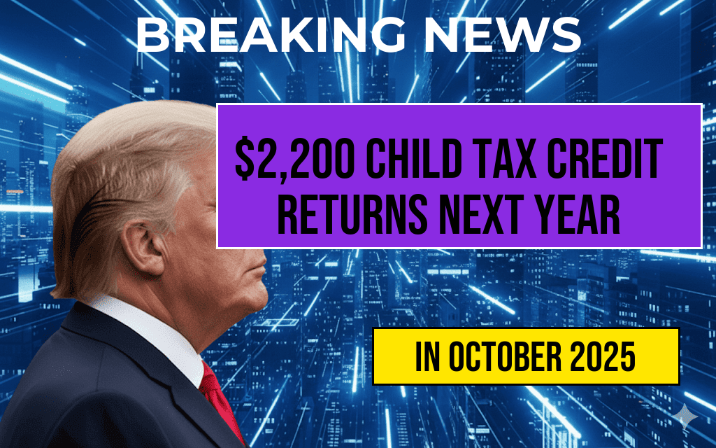 Families to Receive Up to $2,200 Per Qualifying Child Next Year as Child Tax Credit Returns